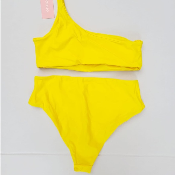 Byoauo Womens Bikini One Shoulder Top with High Waisted Bottom Swimsuit M - Picture 7 of 7